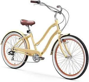 sixthreezero EVRYjourney Women's Beach Cruiser Bike, Step Through Hybrid Bicycle, 24 or 26 Inch Wheels, Multiple Speed Options and Colors