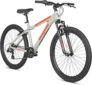 Mongoose Flatrock 21-Speed Hardtail Mountain Bike, 24 to 29-Inch Wheels, for Men Women Boys and Girls, Front Suspension, 14.5 to 18-Inch Aluminum Frame Options