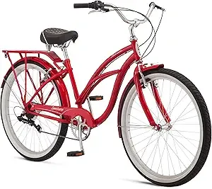Schwinn Sanctuary 7 Comfort Beach Cruiser Bike for Adult Women Men, 7-Speed Drivetrain in Retro-Styled Steel Step-Through or Step-Over Frame, 26-Inch Wheels, With Front & Rear Fenders, Rear Cargo Rack